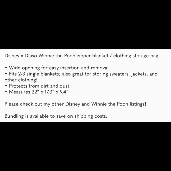 💛 Disney Winnie the Pooh Blanket Storage Bag - Picture 5 of 5